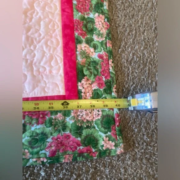 Vintage Butterfly handmade child baby quilt small blanket floral - Picture 4 of 6